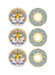 Hermia Juego de platos LMN001 Multicolor (6 piezas) de 19 cm de cerámica de 100% de contenido